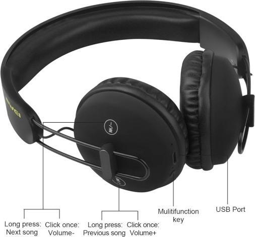 Produktbild Awei Bluetooth-Kopfhörer A800BL schwarz (ANC, 5 h, Kabellos)