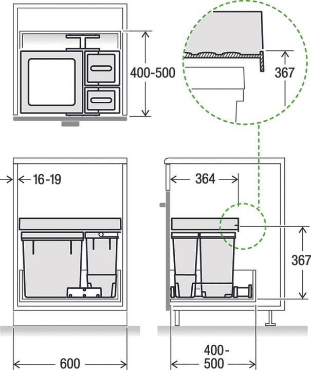 Actual product image Müllex X60 Premium waste collection system (35 l)