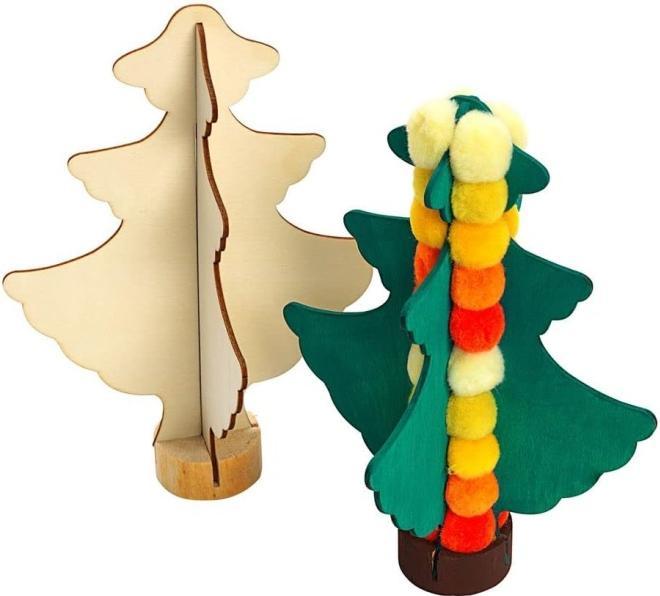 Actual product image Colorations Colouring - Craft and decorate your own wooden Christmas tree set