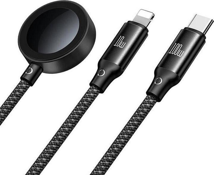 Image du produit Mcdodo 3 en1 Set USB-C vers Type-C & Lightning + chargeur sans fil pour Apple Watch (1.20 m, USB 3.2 Gen 1, 100 W)