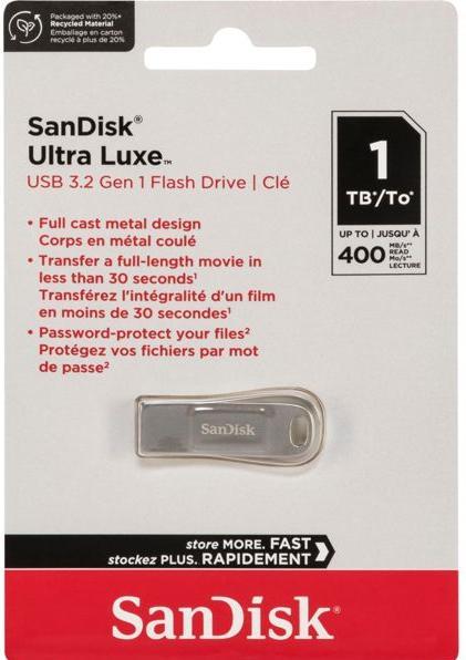 Image du produit SanDisk Lecteur flash Ultra Luxe USB 3.2 (1000 Go, USB-A)