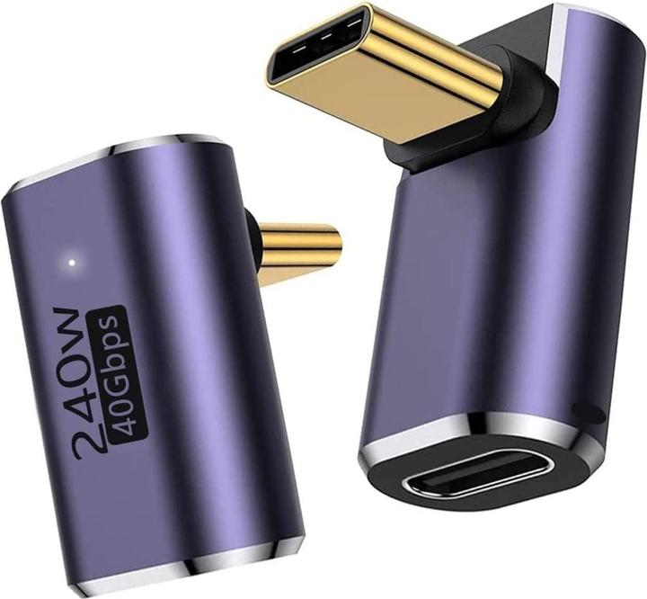 PowerGuard Adattatore USB-C ad angolo di 90 gradi su/giù USB4 40 Gbit/s 240W maschio/femmina (USB-C)
