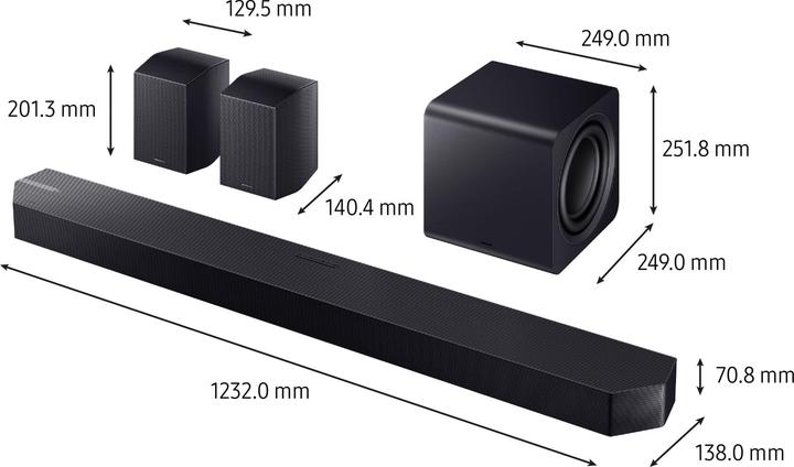 Actual product image Samsung HW-Q995F (41 W, 11.1.4 Channel)