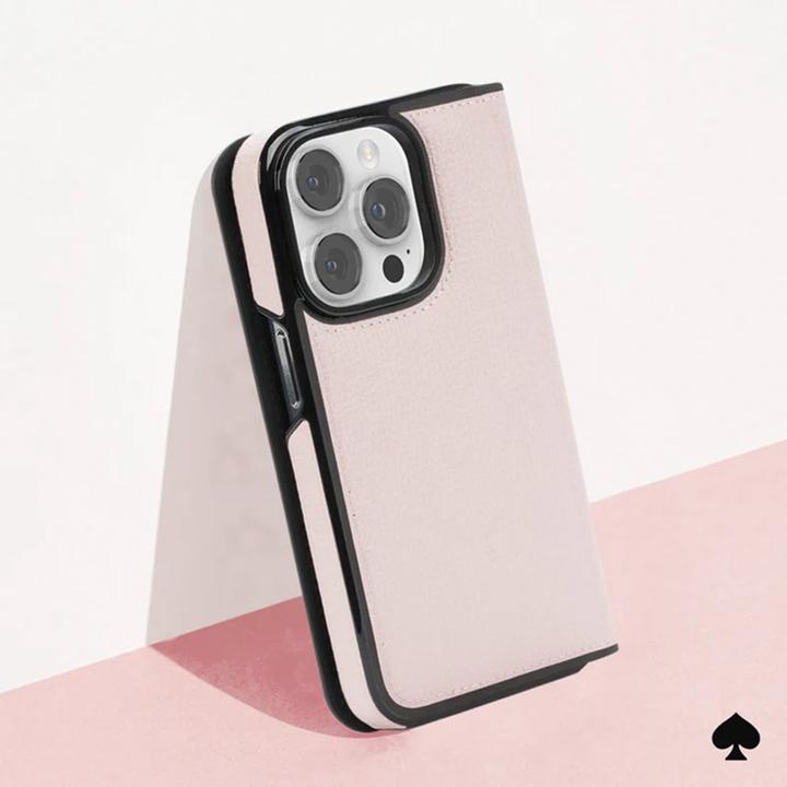 Image du produit Kate Spade Wrap Folio Case - Skórzane etui z klapką iPhone 15 Pro Max (Pale Vellum) (Apple iPhone 15 Pro Max)