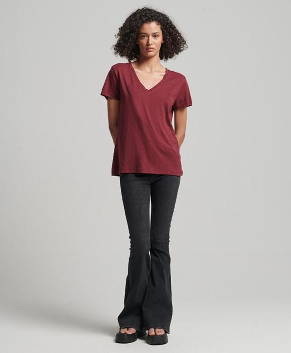 Actual product image Superdry Woman's embroidered and flamed v-neck T-shirt (XXS)