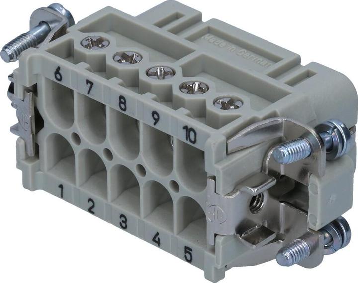 Produktbild Kalitec Harting 09200102812 Han A Steckverbinder-Einsatz, Buchse gerade, 10 Kontakte 2-reihig, Tafelmontage