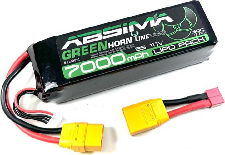 Actual product image Absima Greenhorn Vol.2 LiPo 3S 11,1V-50C 7000 SC (XT90/T-Plug) (11.10 V, 7000 mAh)