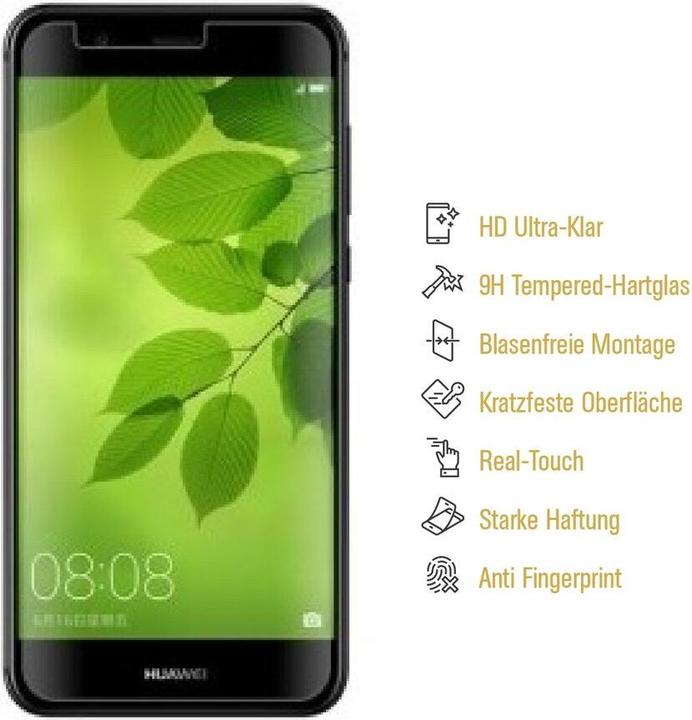 Produktbild Protectorking 1x echtes Tempered 9H Panzerhartglas 3D KLAR (1 Stück, Huawei Nova 2 Plus)