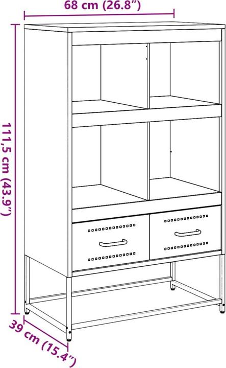 Actual product image VidaXL Highboard 68.5 x 39 x 111.5 cm Cold-rolled (39 x 39 x 111.5 cm)