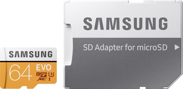 Produktbild Samsung EVO - microSDXC Card (64 GB, microSDXC, U3, UHS-I)