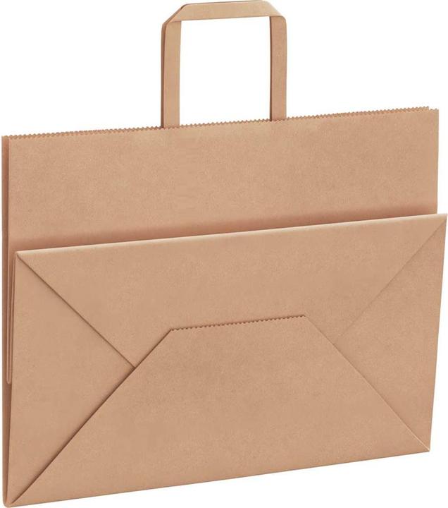 Produktbild VidaXL Kraftpapiertüten 250 Stk. mit Henkel Braun 32x17x25 cm Papiertüte (Geschenktüte, 250 x)