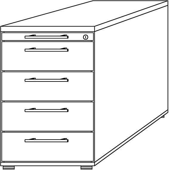 Produktbild kaiserkraft Standcontainer, höhenverstellbar (42.5 x 80 x 76 cm)