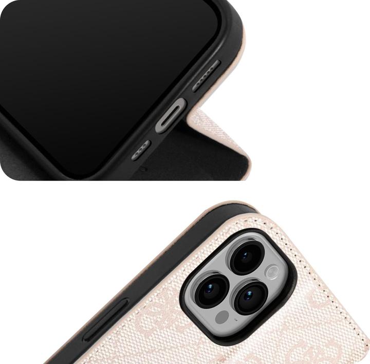 Produktbild Guess GUBKP14XHG4SHP iPhone 14 Pro Max 6,7" różowy/pink book 4G Vintage Gold Logo (Apple iPhone 14 Pro Max)