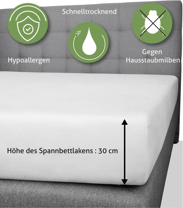 Actual product image Aspero 2 x Bamboo fitted sheet Macau (180-200 x 200 x 30 cm)
