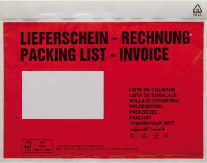 Produktbild Neutralware Dokumententasche Text des Aufdruckes: Lieferschein-Rechnu Format des Umschlages: DIN C5 (240 x 165 mm)