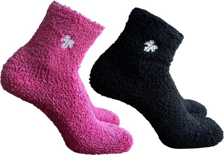 Produktbild John Kiss Fluffy Socks mit ABS-Pads pink/schwarz – one size (2er Pack, 37 - 42)