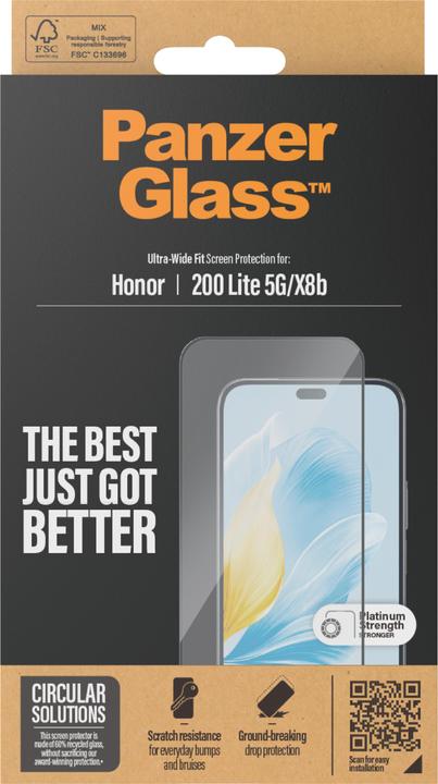 Actual product image PanzerGlass Ultra-Wide Fit (1 Piece, Honor X8b, Honor 200 Lite)