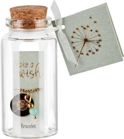 Image du produit HCA Bracelet - "Make a wish" - doré - quartz vert (17 cm, Plaqué or)
