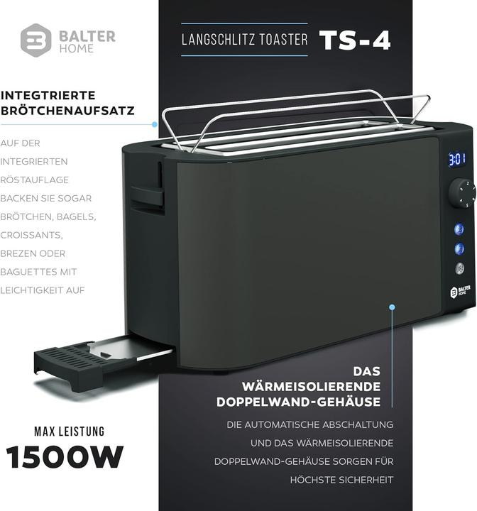 Image du produit Balter Toaster mit Langschlitz und LCD-Anzeige