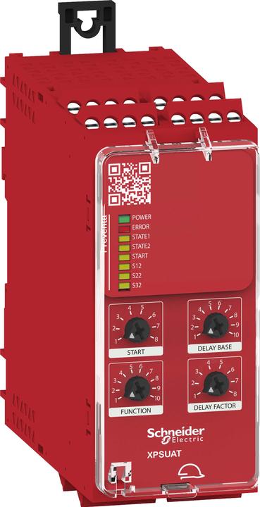 Produktbild Schneider Electric Sicherheitsrelais 10Fkt 1Kreis PLe/Kat4/SIL3 3Suv+3Sv 0.1-900s 1Ö 2T 24V SK