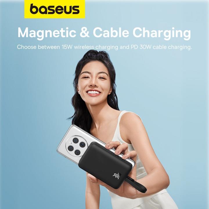 Actual product image Baseus Powerbank Magnetic Mini 10000mAh 30W MagSafe (black) (10000 mAh, 30 W, 37000 Wh)