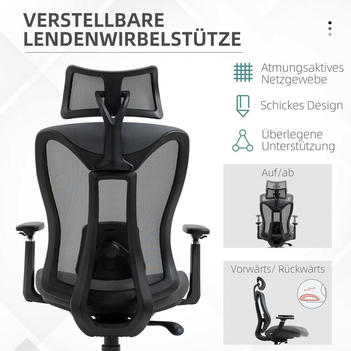 Produktbild Vinsetto Bürostuhl mit verstellbarer Kopfstütze