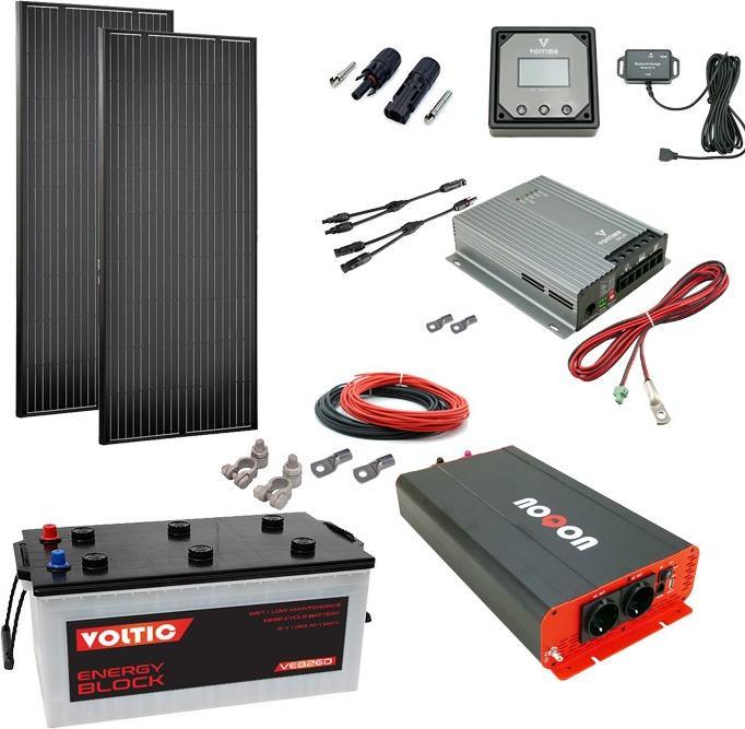 Produktbild Noqon Solaranlage Set 360W mit Batterie 260Ah(NASS) und 2500W-Wechselrichter