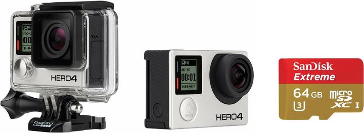 GoPro Hero 4 black incl. 64 GB SD card (4K-ready)
