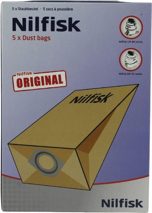 Produktbild Nilfisk DUST BAG 6.5 LITRES 5 PCS, Dust bag, Brown,, GS/GM 80P, 5 pc(s), 5 pc(s) (5 x)