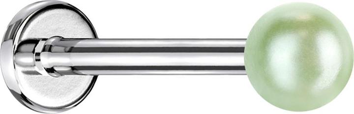 Star Piercing Micro Labret Innengewinde silber Perle hellgrün (ohne Messing, Chirurgenstahl 316L, Acryl)