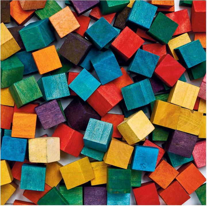 Actual product image Colorations Colourings - Coloured wooden cube blocks, 196st.