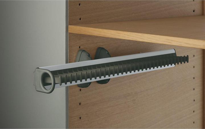 Actual product image Servetto Self System tie rack model A aluminium/plastic black