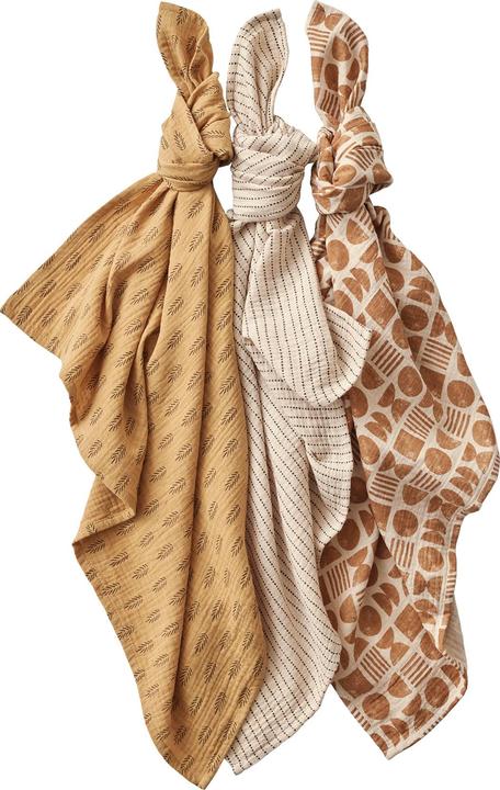 Image du produit Vertbaudet Lot de 3 langes bébé ETHNIC Oeko-Tex (70 cm, 70 cm)