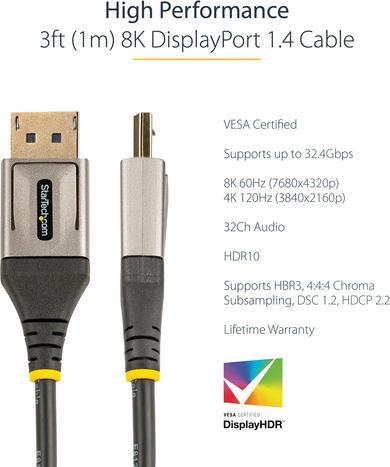 Image du produit StarTech DP14VMM1M Câble DisplayPort (1 m, DisplayPort)