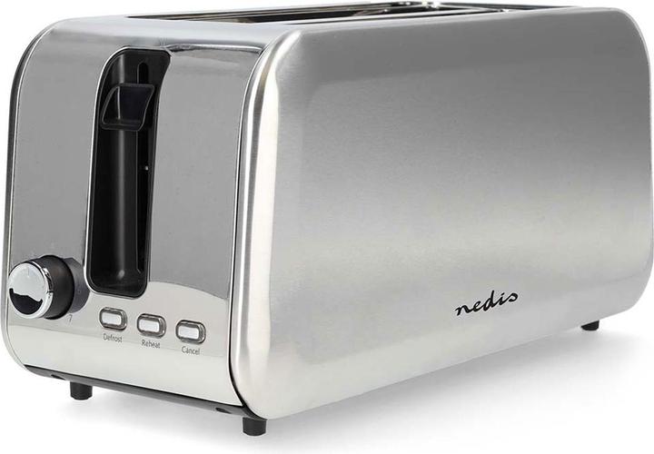 Produktbild Nedis Toaster | 2 Steckplätze | Bräunungsstufen: 7 | Auftaufunktion | Aluminium / Silber (EU-Stecker)