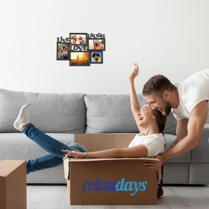 Immagine prodotto Relaxdays Portafoto multiplo Live Love Laugh (18 x 13 cm, 10 x 15 cm, 10 x 10 cm)