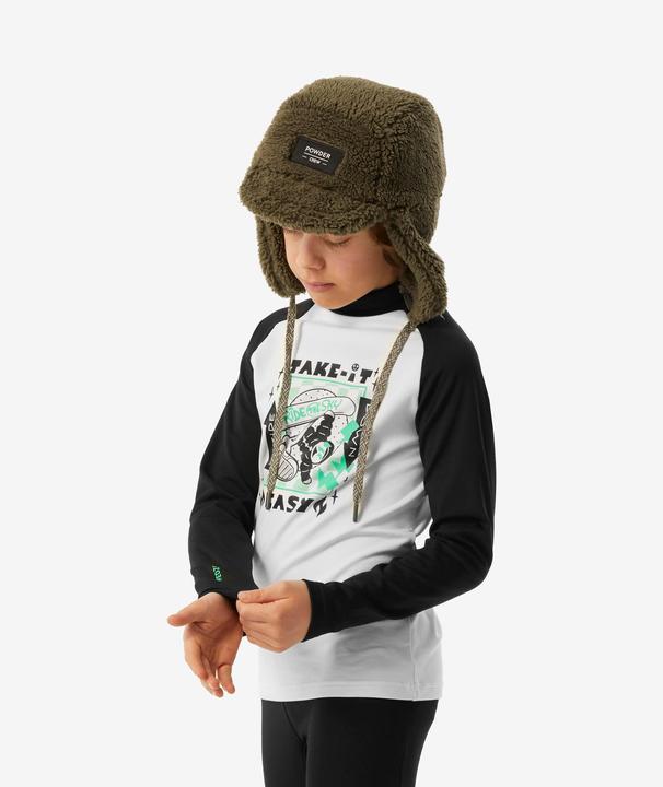 Produktbild Wedze Skiunterwäsche Funktionsshirt Kinder - BL 500 schwarz/weiss mit Motiv (164)