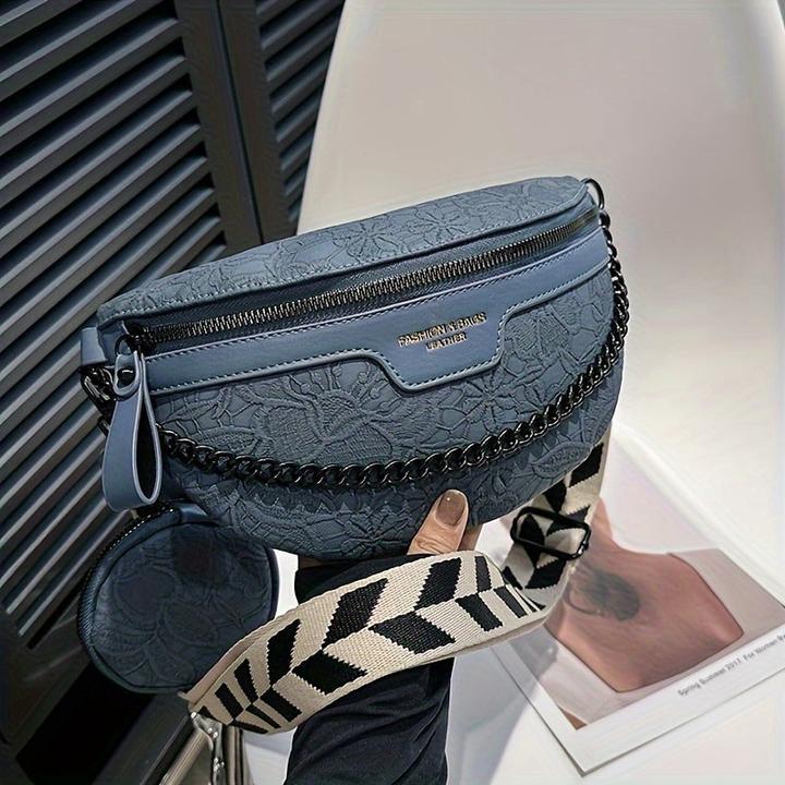 Only-Bags.Store Klassische minimalistische Umhängetasche, Retro-Stil solide Farbe Halbmond-Reissverschluss Fancy