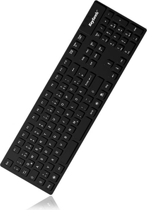 Actual product image KeySonic KSK-8030 IN Industrial silicone keyboard eronomic waterproof antimicrobial resistant to alkali... (FR, Cable)
