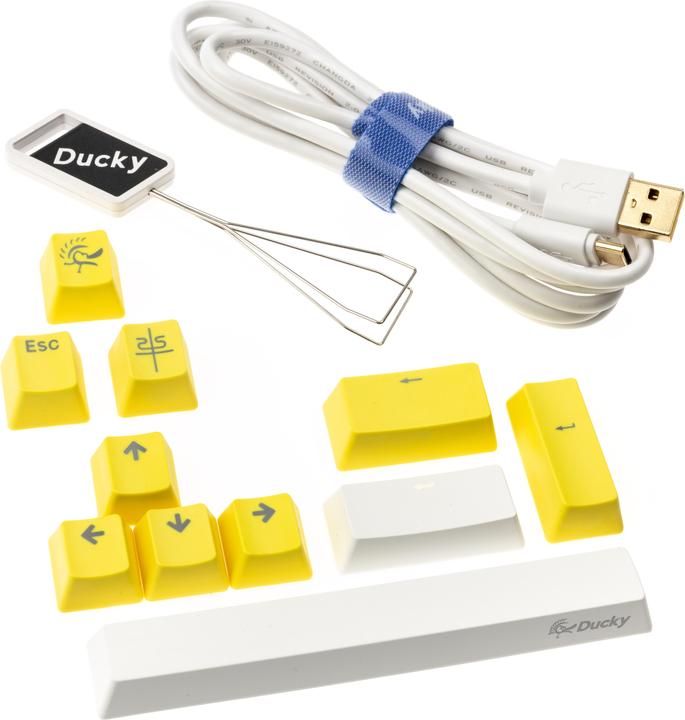 Produktbild Ducky One 2 Pro Mini White Edition Gaming Tastatur, RGB LED - Cherry Silent Red (US) (US, Kabelgebunden)