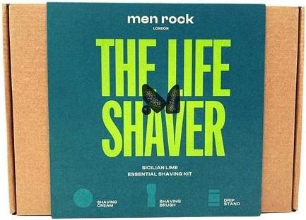 Actual product image Men Rock The Life Shaver Sicilian Lime Essential Shaving Kit, shaving cream 100ml, sahving brush, drip stand (Aftershave lotion, 100 ml)