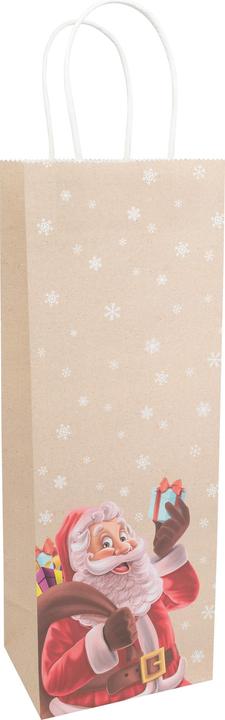 Image du produit Idena Sac à bouteilles Noël Père Noël multicolore 12x9x36cm (Pochette cadeau)