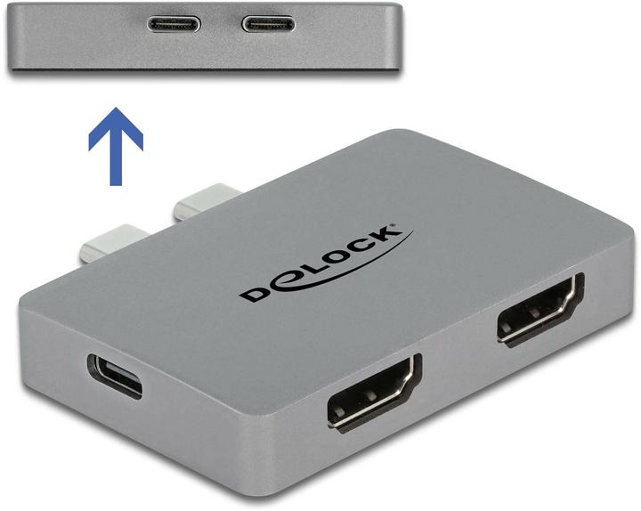 Delock Adaptateur HDMI double avec 4K 60 Hz et PD 3.0 pour MacBook (USB-C, 2 Ports)