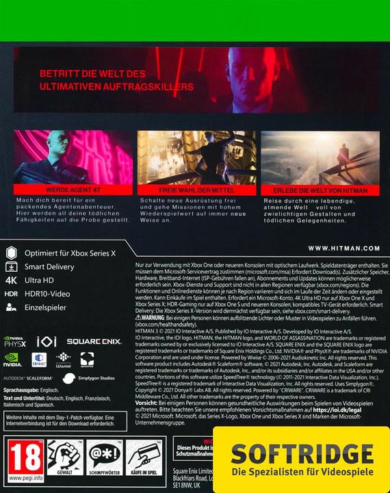 Image du produit Square Enix Hitman 3 (Xbox One X, Xbox Series X, EN)