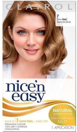 Actual product image Clairol Nice'n Easy Permanent Hair Dye 106A/7 3.3 Natural Dark Neutral Blonde 7 Dark Blonde (106A7)