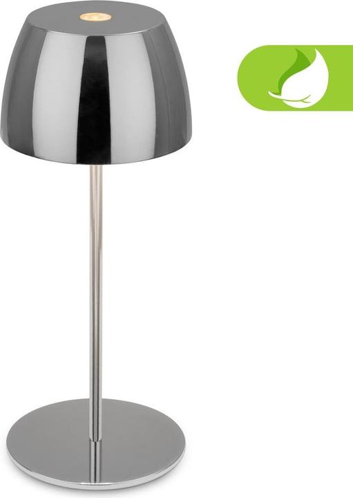 Actual product image Briloner Rechargeable LED table lamp - Mini, touch, black chrome (150 lm)