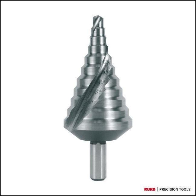 Produktbild Ruko Stufenbohrer (6.5 mm, 40.5 mm, 8.5 mm, 10.5 mm, 12.5 mm, 16.5 mm, 20.5 mm, 25.5 mm, 29.0 Millimeter, 32.5 mm)
