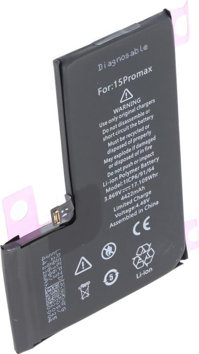 Produktbild AccuCell Akku Apple iPhone 15 Pro Max, A3121, 1/CP6/91/64