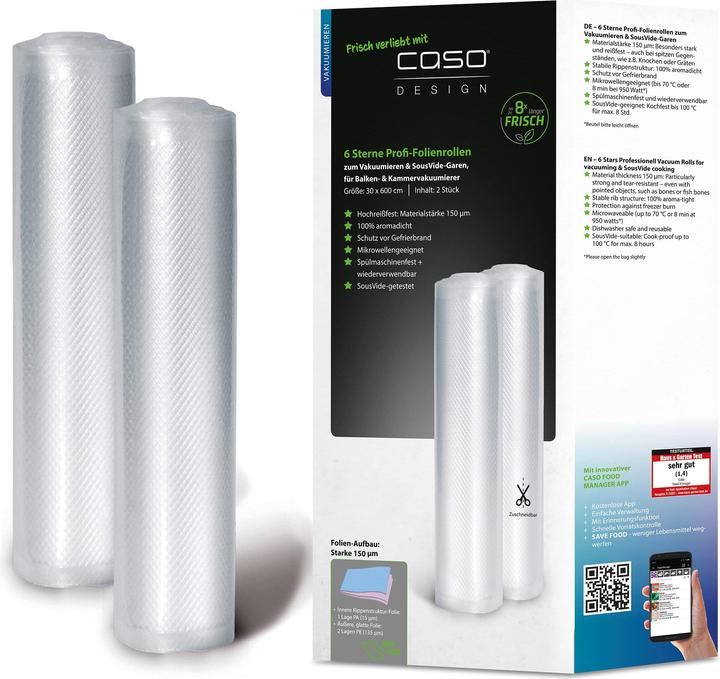 Produktbild Caso Vacuum Rolls 01248 2 pcs, Dimensions (W x L) 30 x 600 cm, Transparent (2 x)