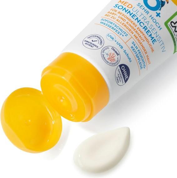 Actual product image dm Sundance MED Ultra Sensitive (Suntan cream, SPF 50+, 100 ml)